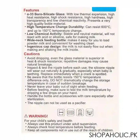 Farlin Mom Fit Anti-Colic Wide Neck Glass Feeding Bottle, 0m+, 120ml, ABB-B001-12 - Image 5