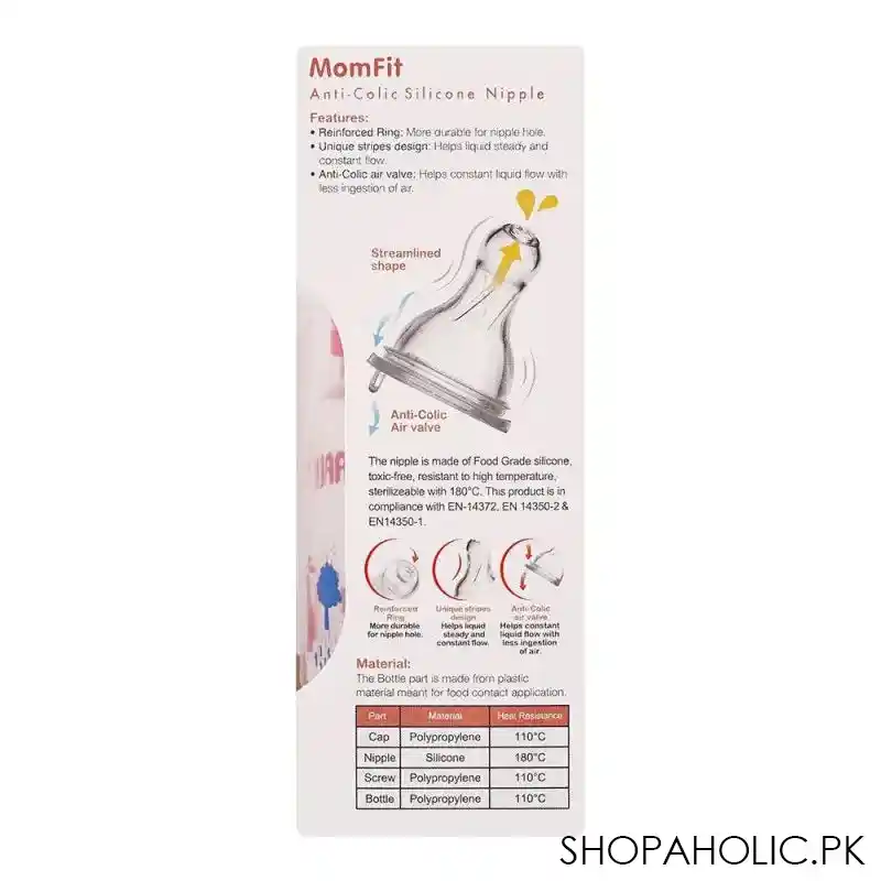 farlin momfit pp standard neck feeding bottle, 0+ months, red/rabbits, 140ml, ab 41011 g image3
