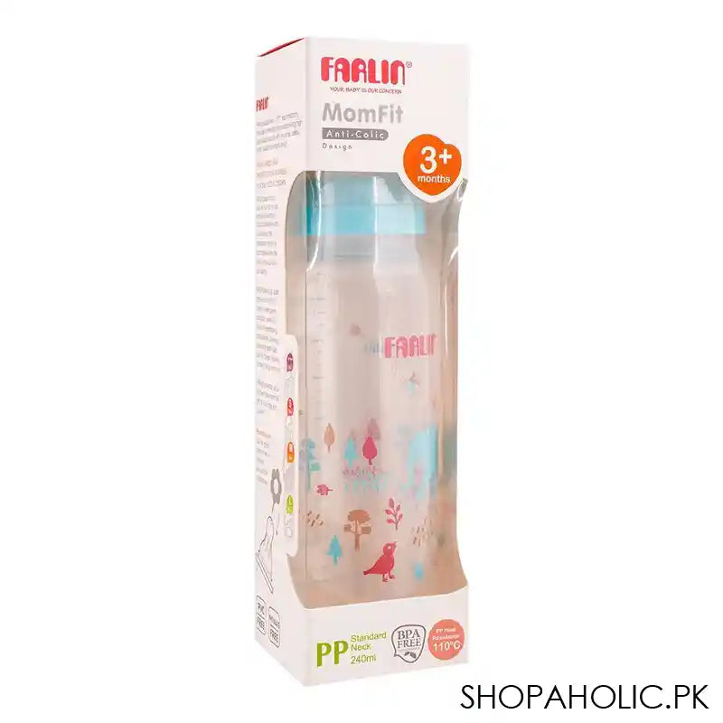 Farlin MomFit PP Standard Neck Feeding Bottle, 3+ Months, Blue/Elephant, 240ml, AB-41012-B - Image 7