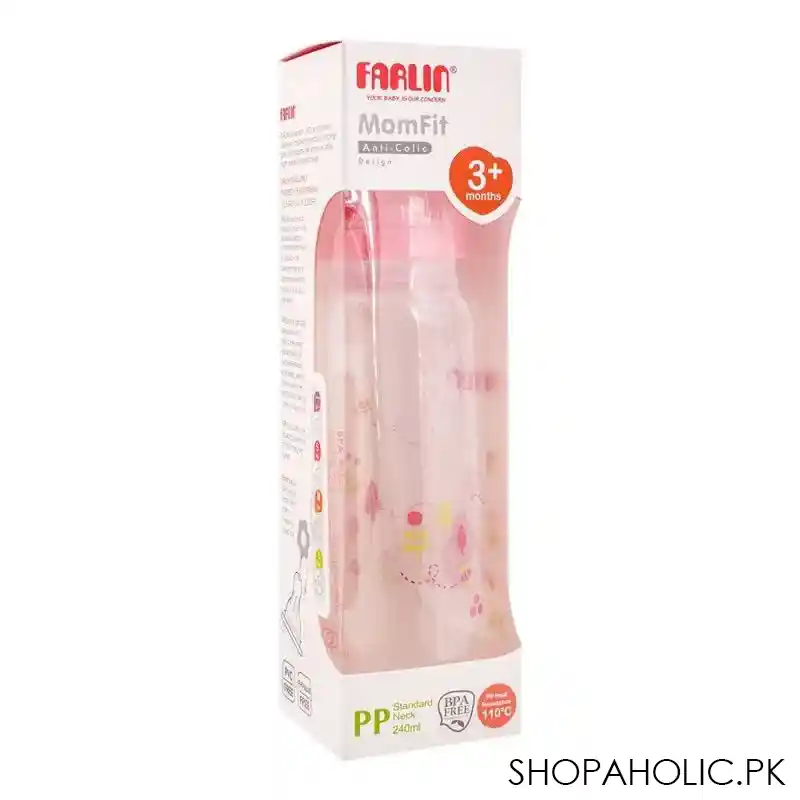 farlin momfit pp standard neck feeding bottle, 3+ months, red/bear, 240ml, ab 41012 g image2