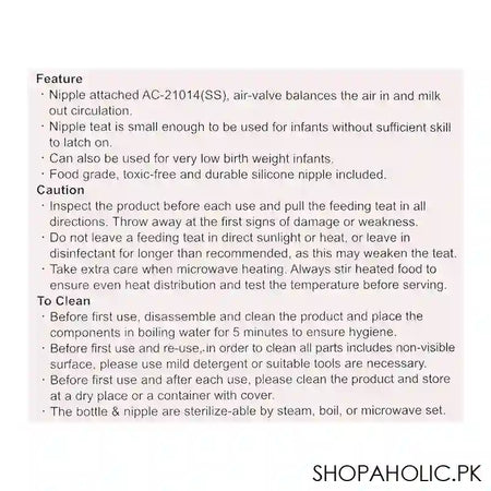 Farlin Newborn Feeding Bottle, 0m+, 60ml/2oz, AB-41020 - Image 3