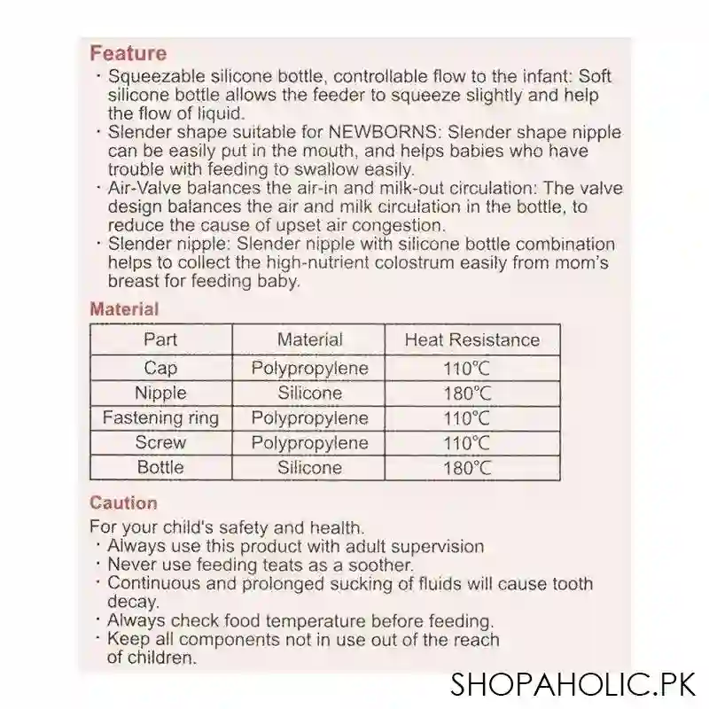 farlin newborns slender nipple feeding bottle, 60ml, ab 12007 image3