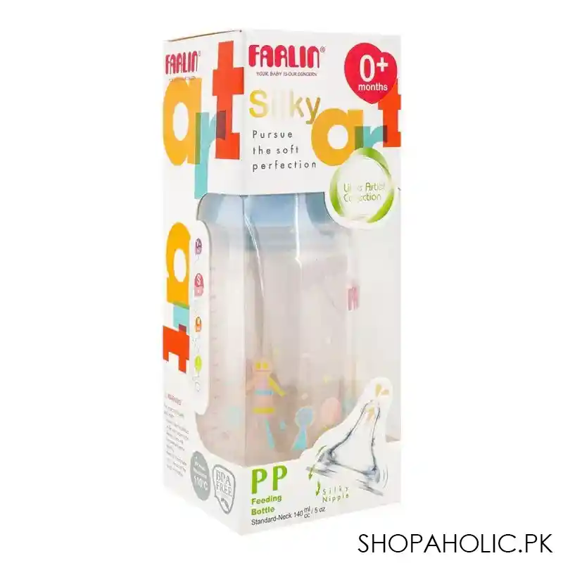 farlin silky pp standard neck feeding bottle, 0m+, 140ml/5oz, blue, ab 41016 b image2