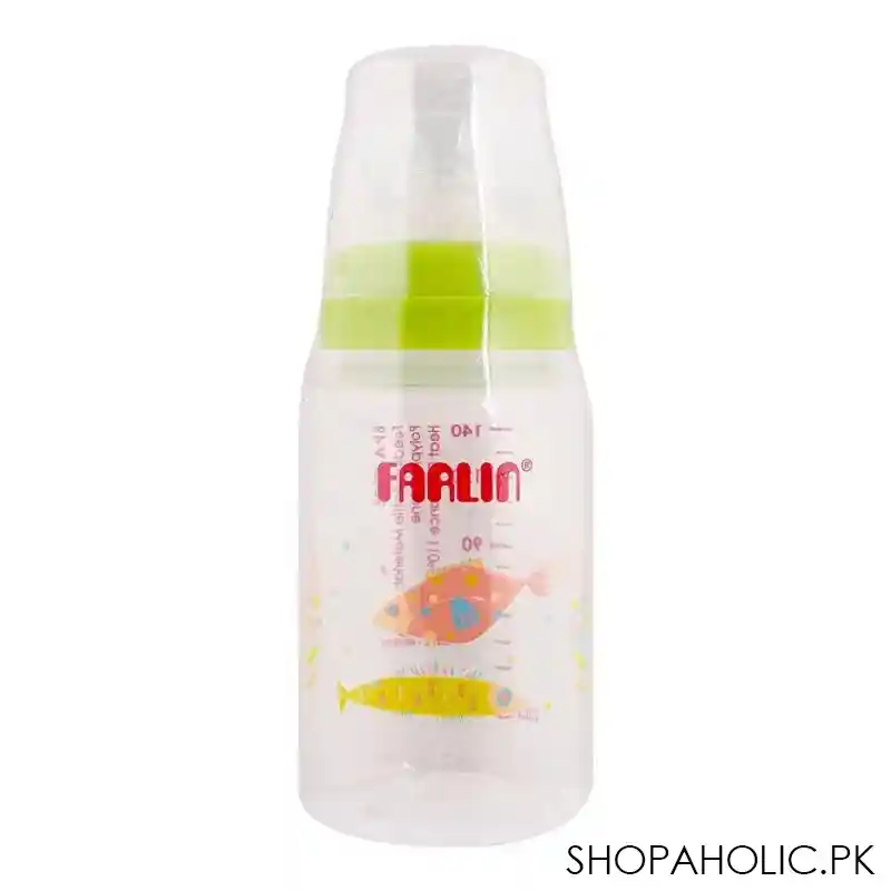 farlin silky pp standard neck feeding bottle, 0m+, 140ml/5oz, green, ab 41016 m main image