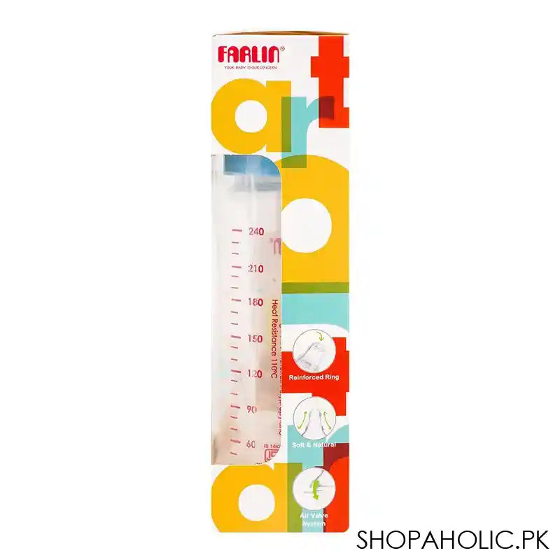 Farlin Silky PP Standard Neck Feeding Bottle, 3m+, 240ml/8oz, Blue, AB-41017-B - Image 2