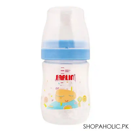 farlin silky pp wide neck feeding bottle, 0m+, 150ml/5oz, blue, ab 41015 b main image