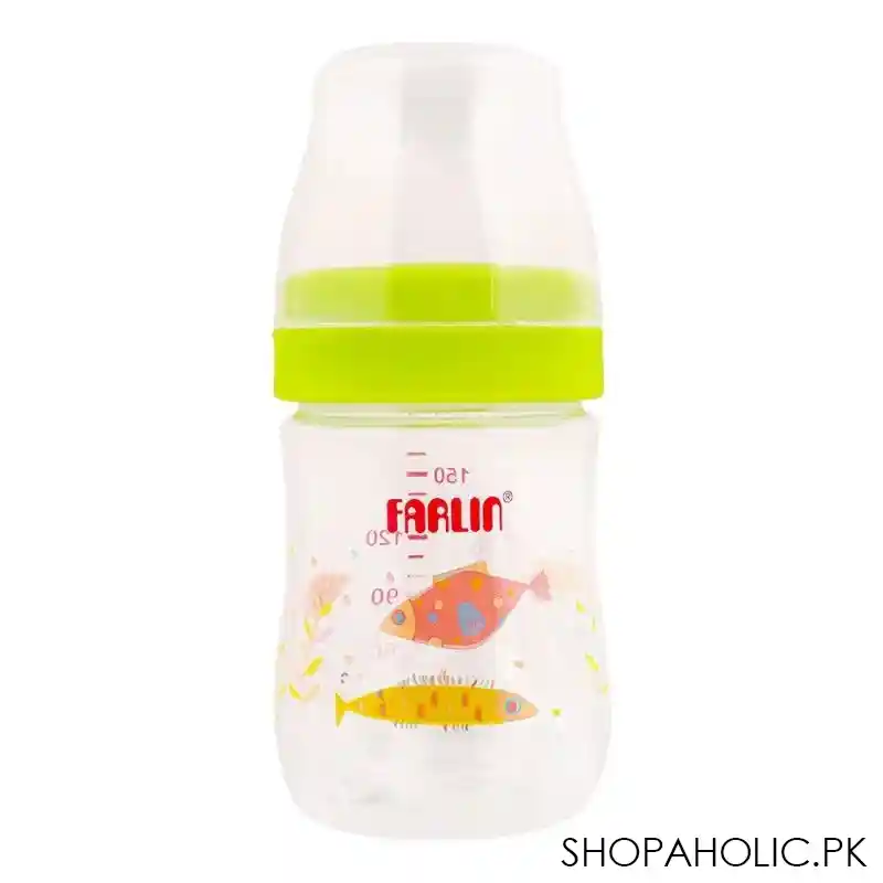 farlin silky pp wide neck feeding bottle, 0m+, 150ml/5oz, green, ab 41015 m main image