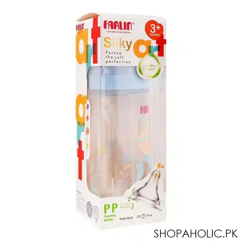 farlin silky pp wide neck feeding bottle, 3m+, 270ml/9oz, blue, ab 42016 b image2