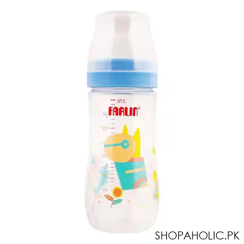 farlin silky pp wide neck feeding bottle, 3m+, 270ml/9oz, blue, ab 42016 b main image