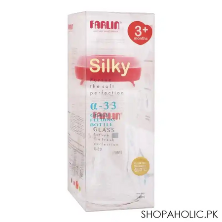 farlin silky wide neck a 33 glass feeding bottle, 240ml, ab 32008 main image