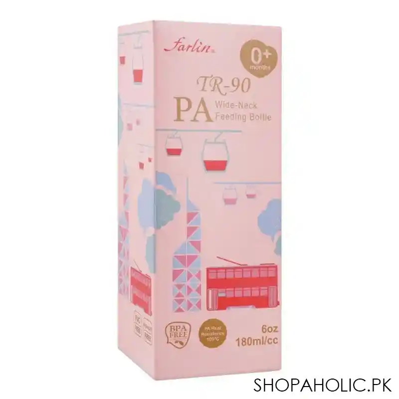farlin tr 90 pa wide neck feeding bottle, 180ml, ab a2001 01 image2