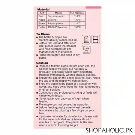 farlin tr 90 pa wide neck feeding bottle, 180ml, ab a2001 02 image3