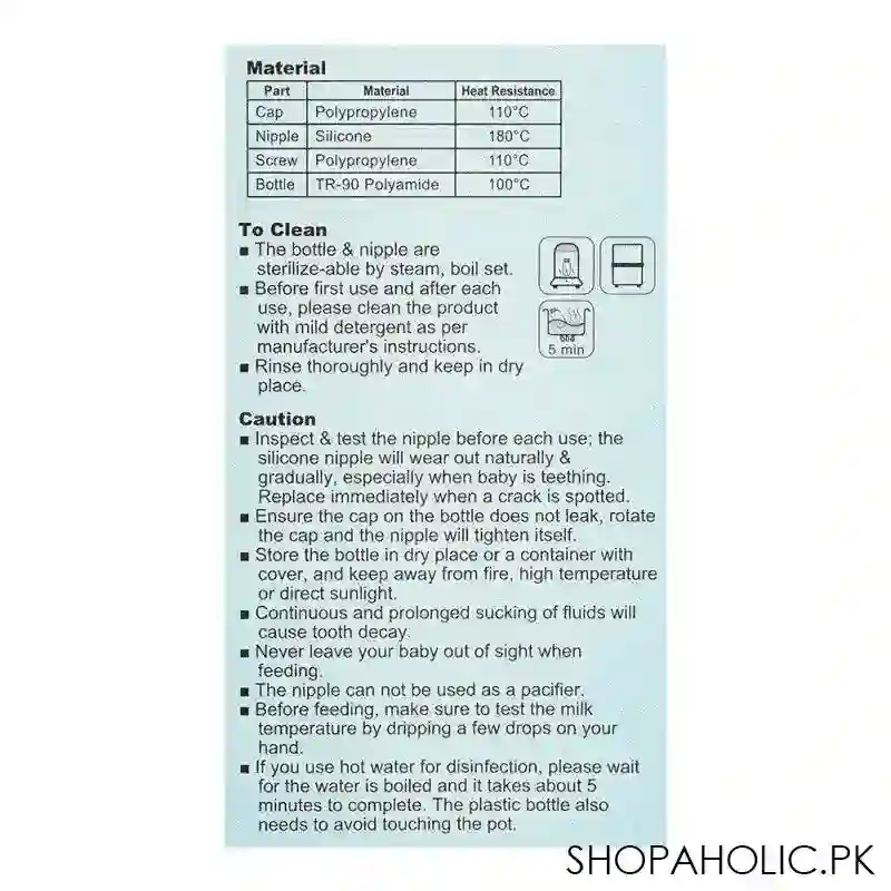farlin tr 90 pa wide neck feeding bottle, 180ml, ab a2001 04 image3