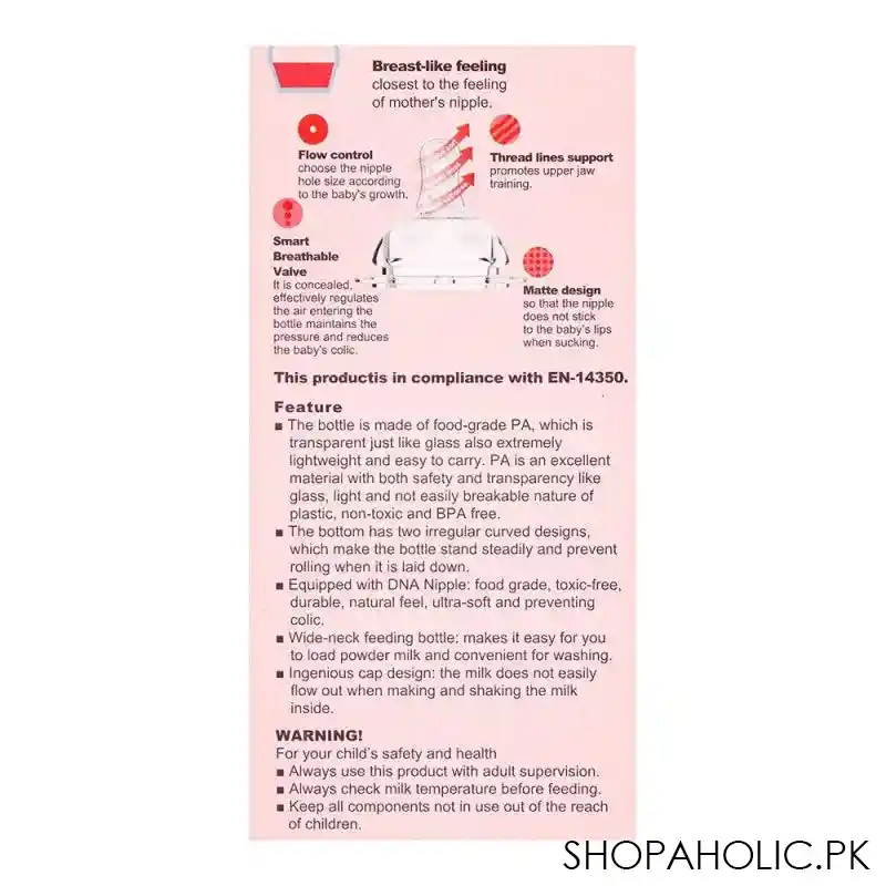 farlin tr 90 pa wide neck feeding bottle, 180ml, ab a2002 01 image5