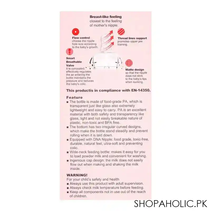 farlin tr 90 pa wide neck feeding bottle, 180ml, ab a2002 02 image5