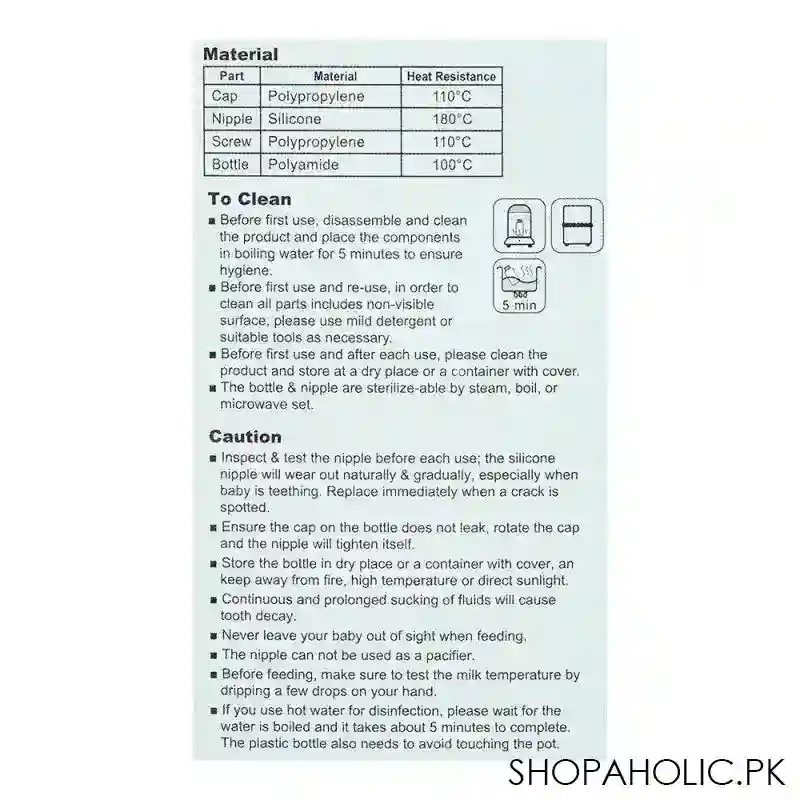farlin tr 90 pa wide neck feeding bottle, 180ml, ab a2002 03 image3