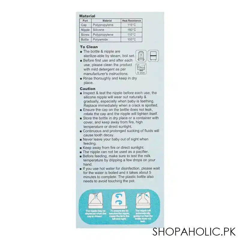 farlin tr 90 pa wide neck feeding bottle, 180ml, ab a2002 04 image3
