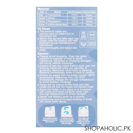 farlin wide neck a 33 glass feeding bottle, 160ml, ab 32009 image5