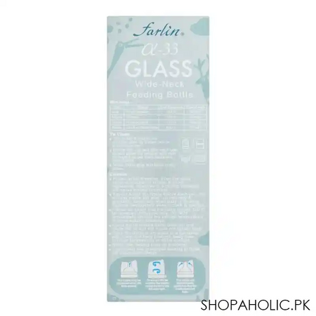 farlin wide neck a 33 glass feeding bottle, 160ml, ab 32011 image3