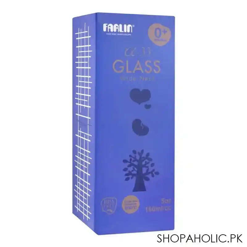 farlin wide neck a 33 glass feeding bottle, 160ml, ab 32013 02 image2