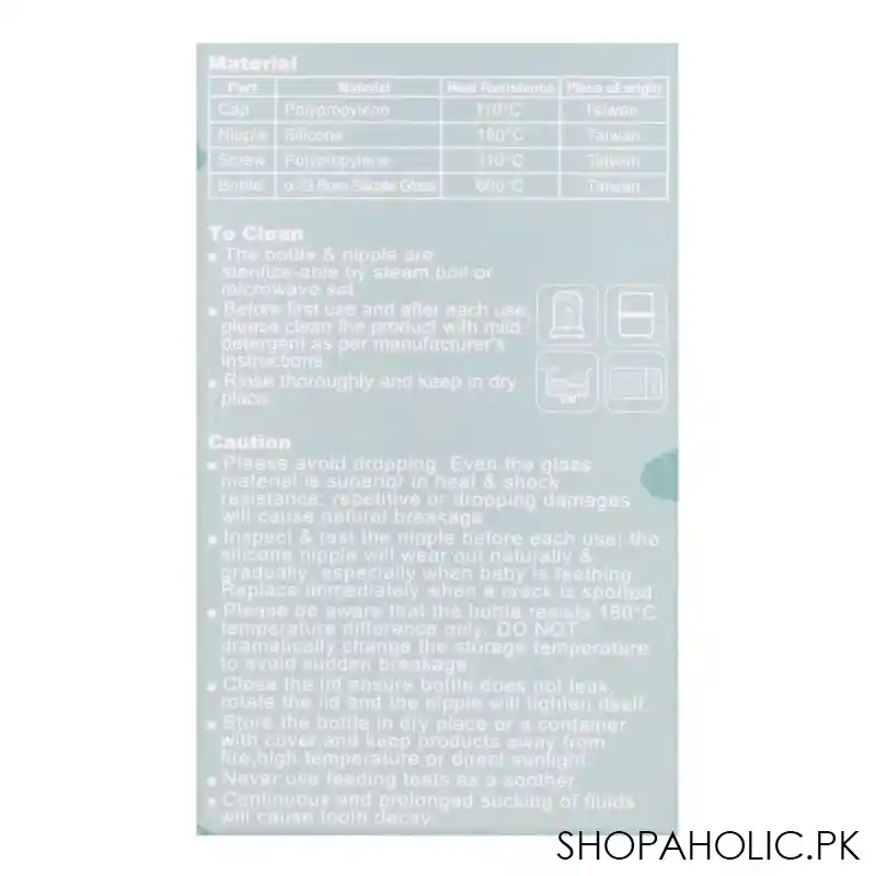 farlin wide neck a 33 glass feeding bottle, 240ml, ab 32012 image4