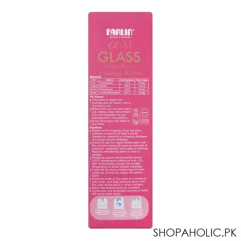 farlin wide neck a 33 glass feeding bottle, 240ml, ab 32014 01 image4