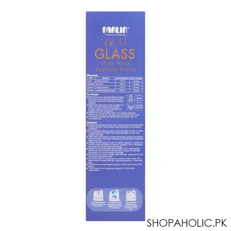 farlin wide neck a 33 glass feeding bottle, 240ml, ab 32014 02 image3