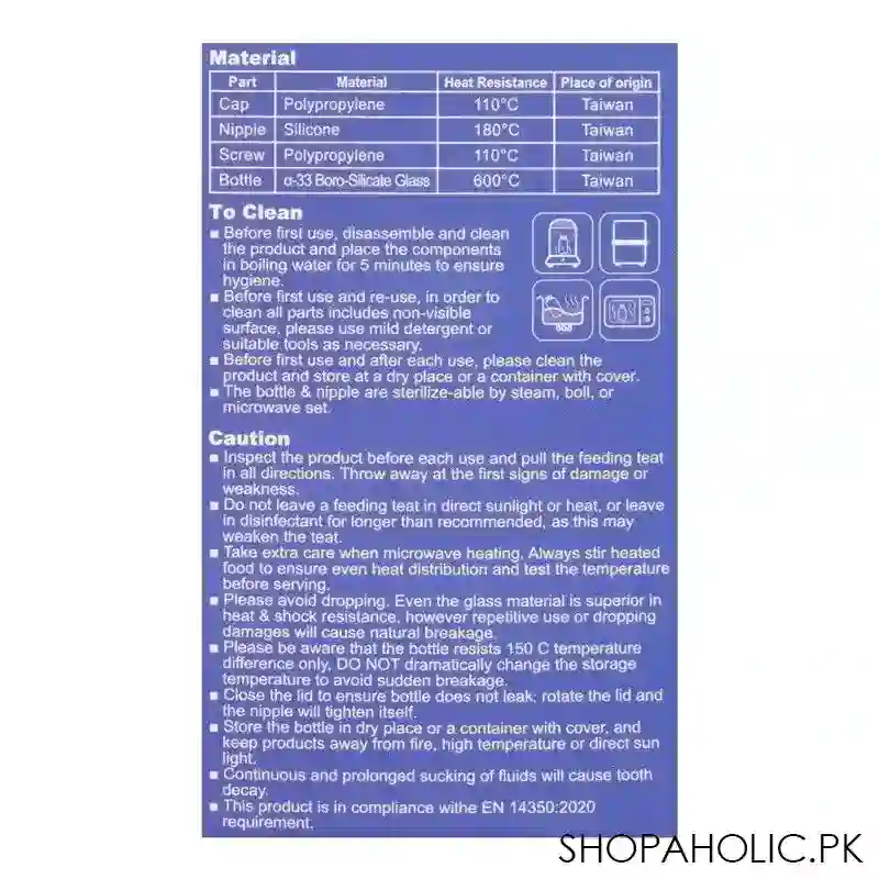 farlin wide neck a 33 glass feeding bottle, 240ml, ab 32014 02 image4
