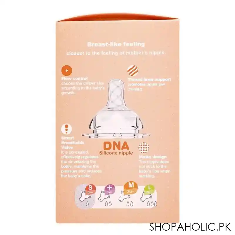 farlin wide neck dna silicone nipple, medium, 2 pack, ac 22007 m image3
