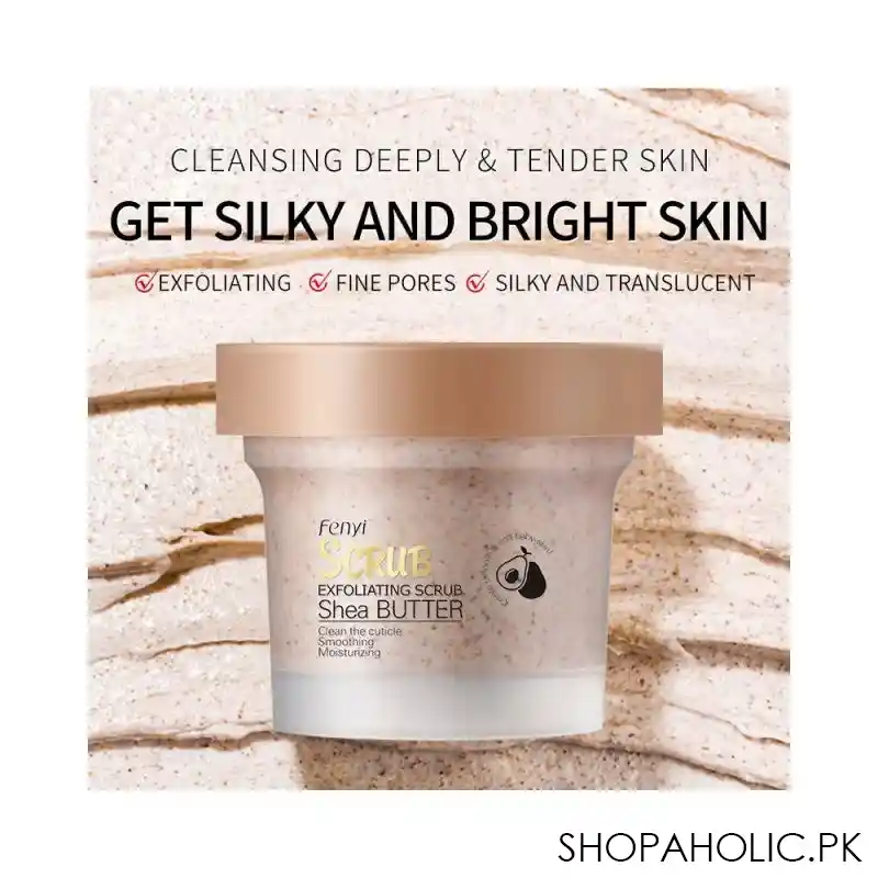 fenyi shea butter exfoliating scrub, 100g main image