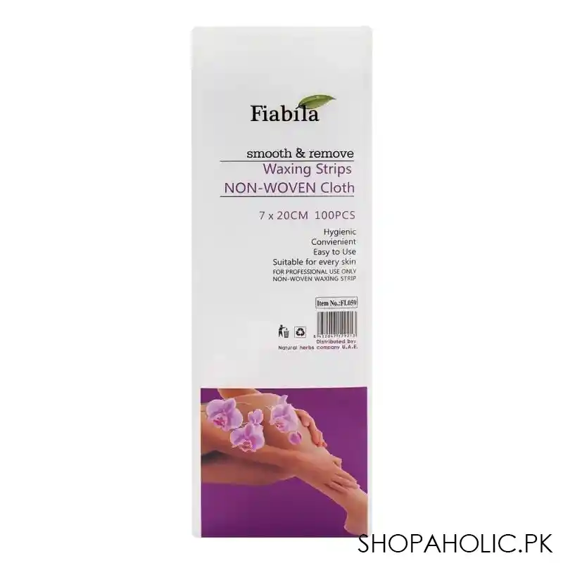 fiabila smooth & remove non woven cloth waxing strips 7 x 20cm, 100 pack image2