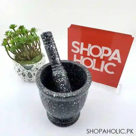 fiber mortar and pestle set (imam dasta) for easy making the paste of gingers, onions, herbs etc image2