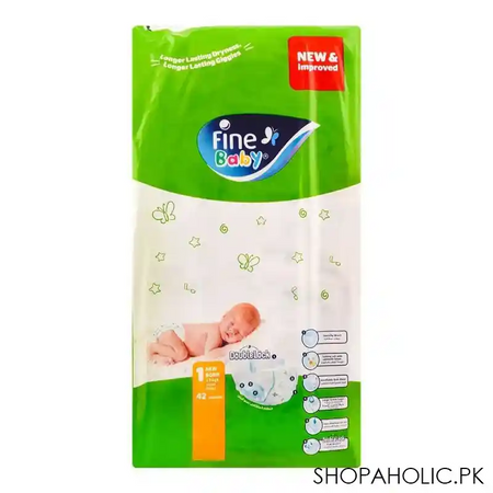 fine baby diapers, 1, new born, 5kg, 42 pack image2