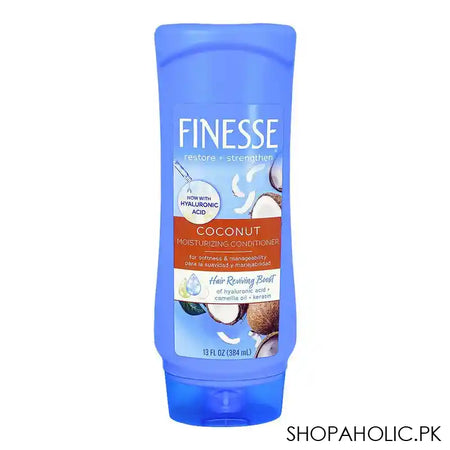 Finesse Coconut Moisturizing Conditioner, For Dry/Damaged/Stubborn Hair, 384ml - Main Image
