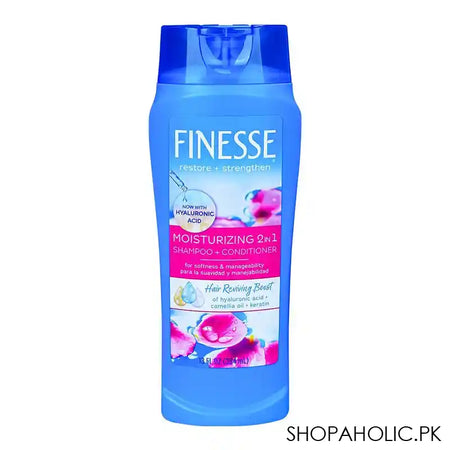 Finesse Restore + Strengthen Moisurizing 2-In-1 Shampoo & Conditioner, 384ml - Main Image