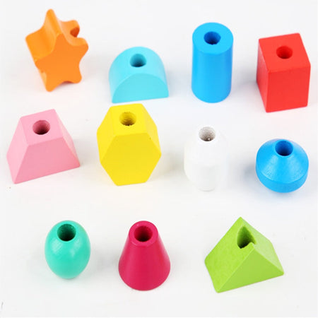 5 Column Sequencing Beads Puzzle with Lacing (Wooden)