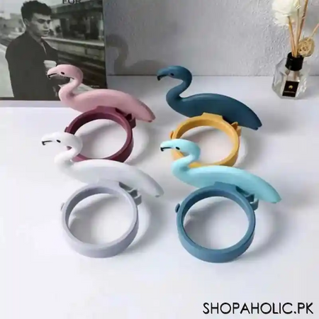 flamingo design adhesive hair dryer holder main image