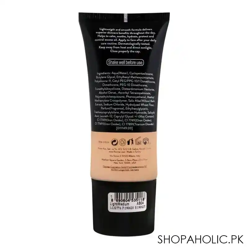 flormar anti blemish oil free bb cream, spf 15, light/medium, ab04, 35ml image2