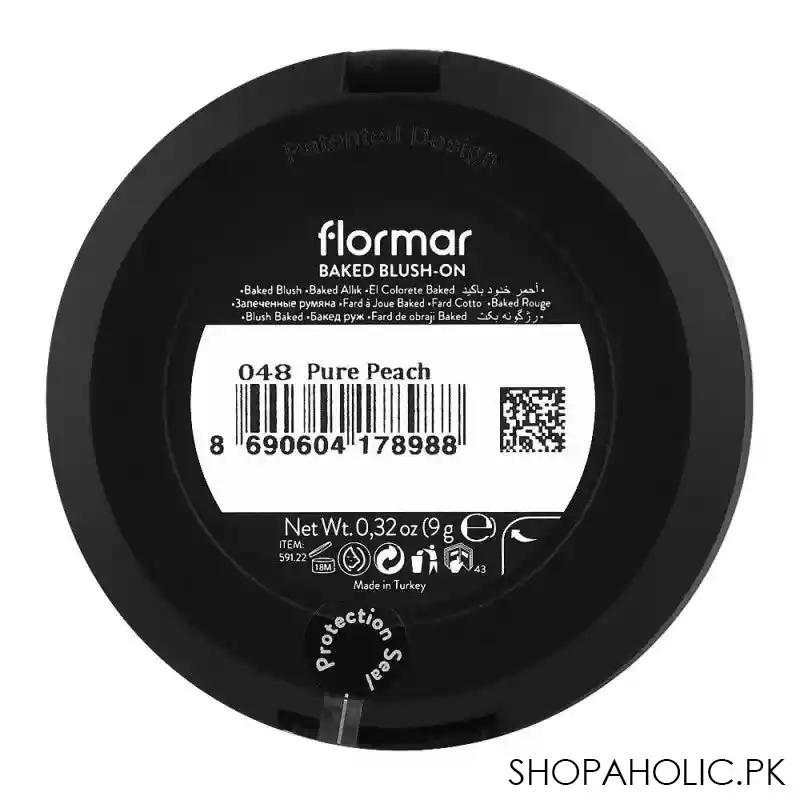 flormar baked blush on, pure peach, 048 image3