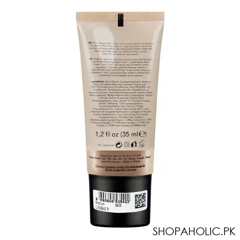 Flormar BB Cream SPF 20, BB05 Medium, 35ml - Image 2