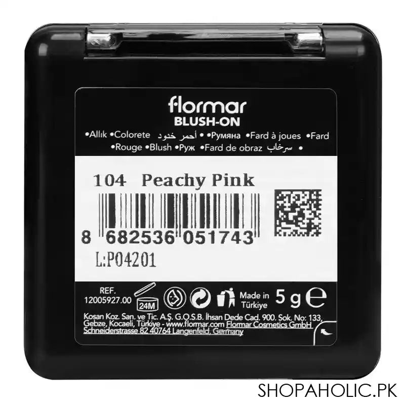 Flormar Blush-On, 104 Peachy Pink, 5g - Image 4