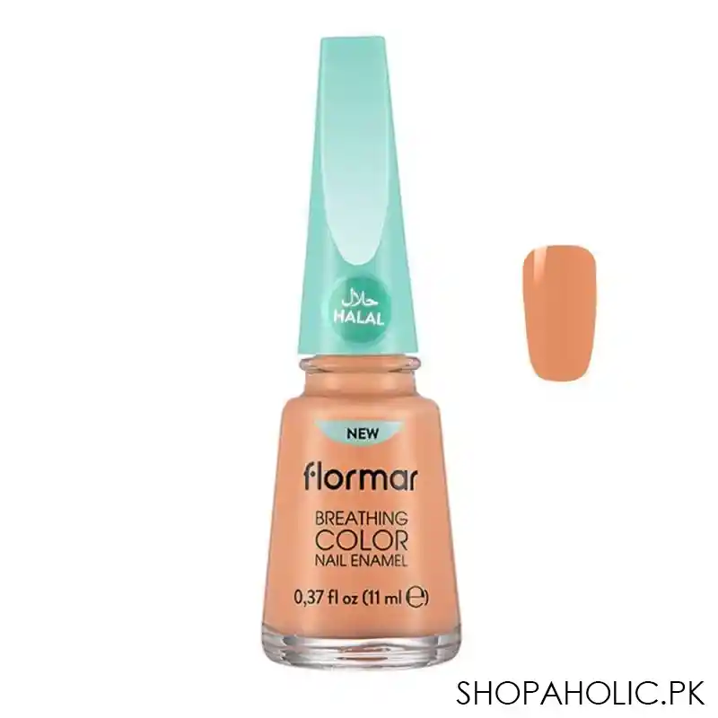 flormar breathing color nail enamel, salmon pink, 11ml, 005 main image
