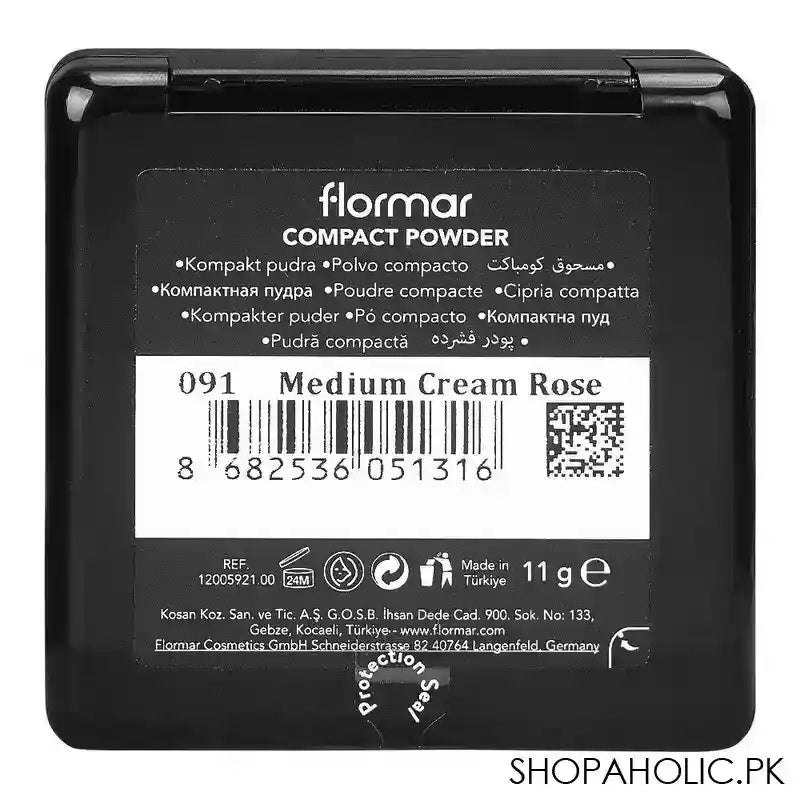 Flormar Compact Powder, 091 Medium Cream Rose - Image 2