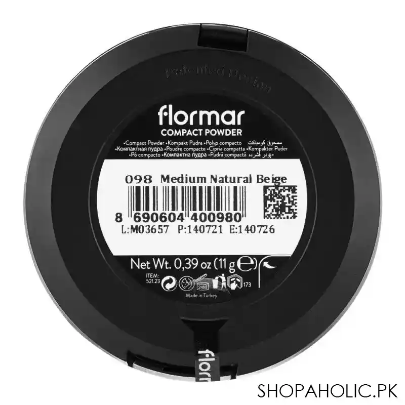 flormar compact powder, 98 medium, natural beige image4