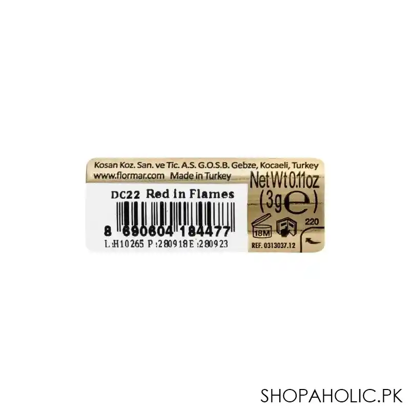 flormar deluxe cashmere stylo lipstick, dc22, red in flames image4