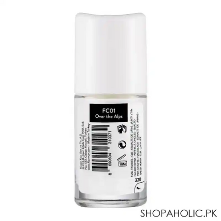 flormar full color nail enamel, fc01 over the alps, 8ml image2