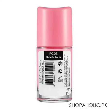 flormar full color nail enamel, fc03 bubble gum, 8ml image2