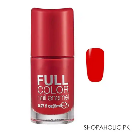 flormar full color nail enamel, fc08, optimistic red, 8ml main image