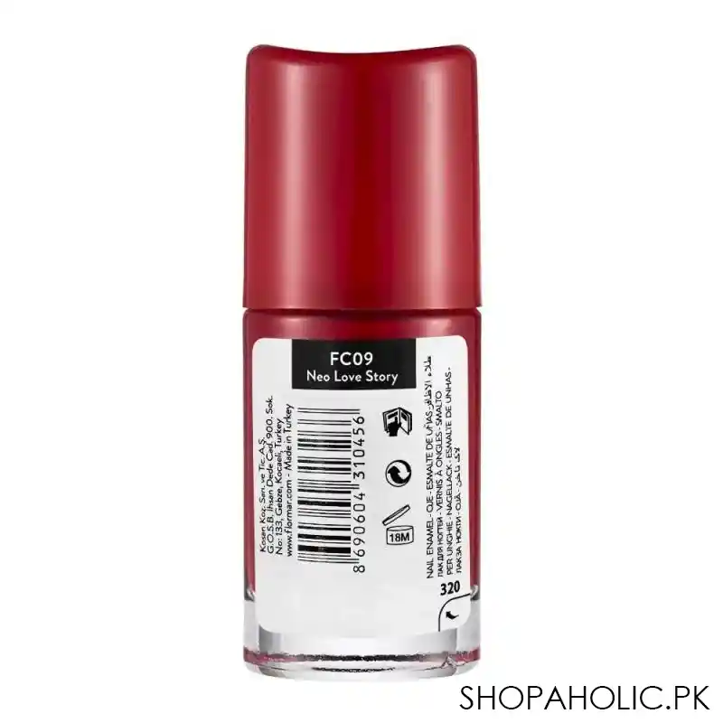 flormar full color nail enamel, fc09 neo love story, 8ml image2
