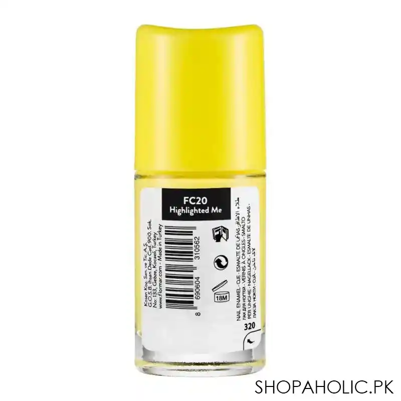 flormar full color nail enamel, fc20 highlighted me, 8ml image2